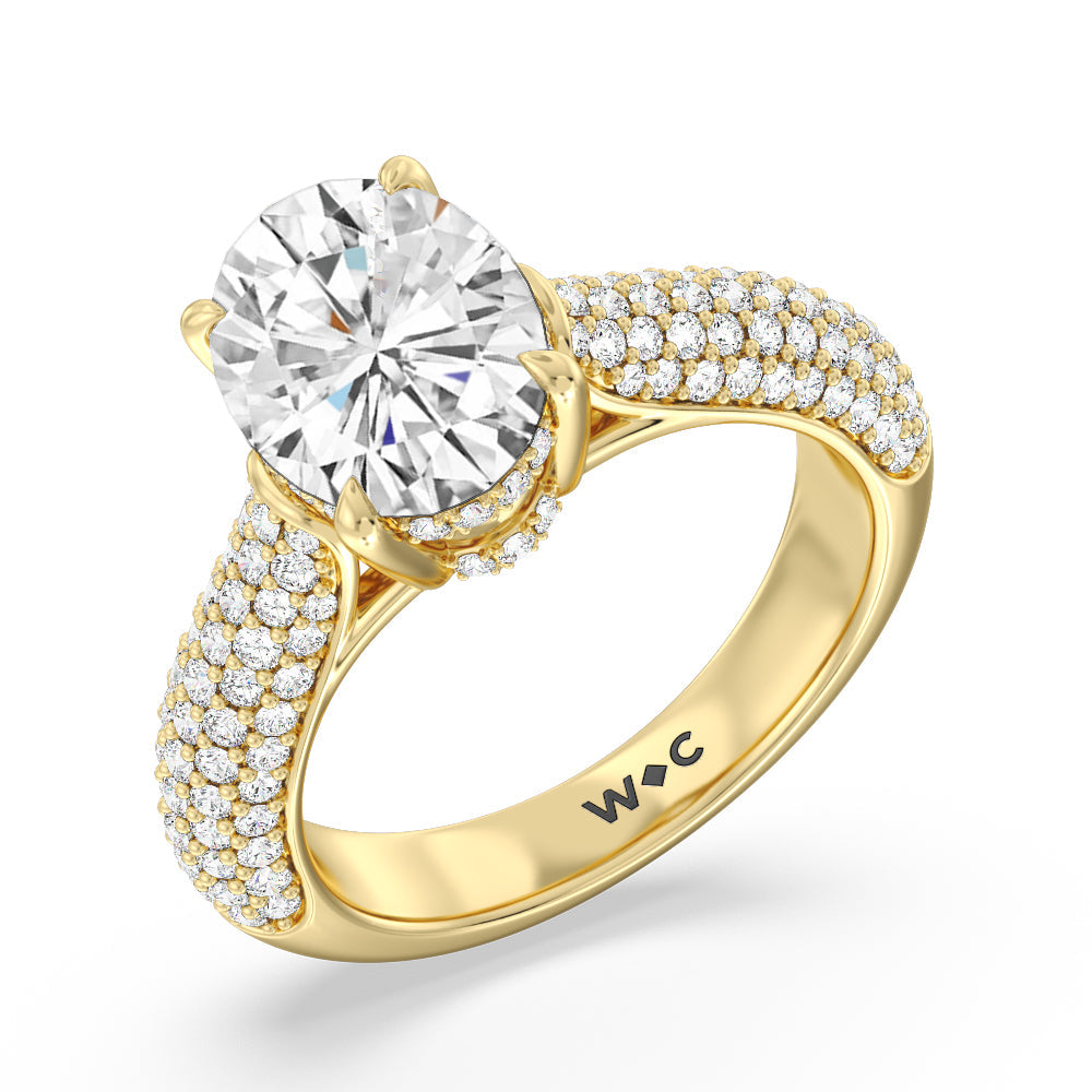 The Bleecker Ring with Oval Cut Diamond in 14KT Yellow Gold view 3
