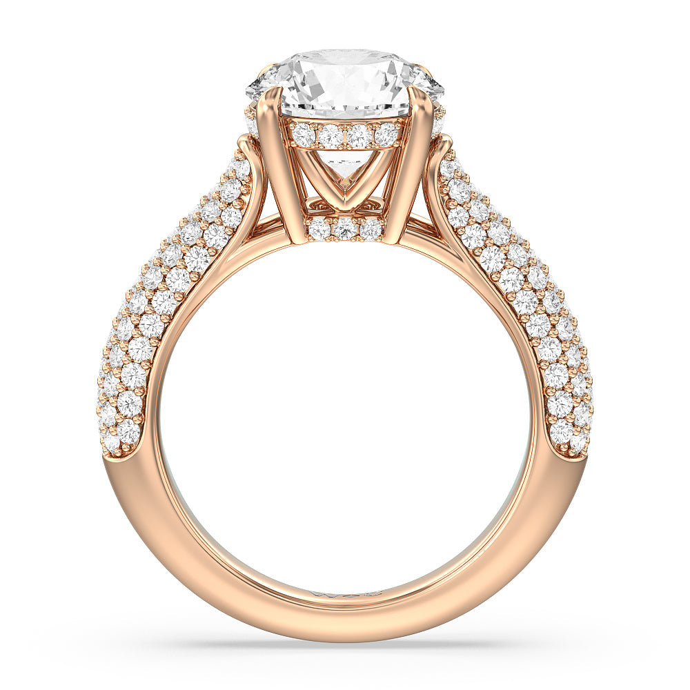 The Bleecker Ring with Round Cut Diamond in 14KT Rose Gold view 2
