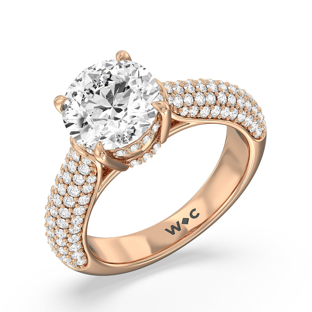 The Bleecker Ring with Round Cut Diamond in 14KT Rose Gold view 3
