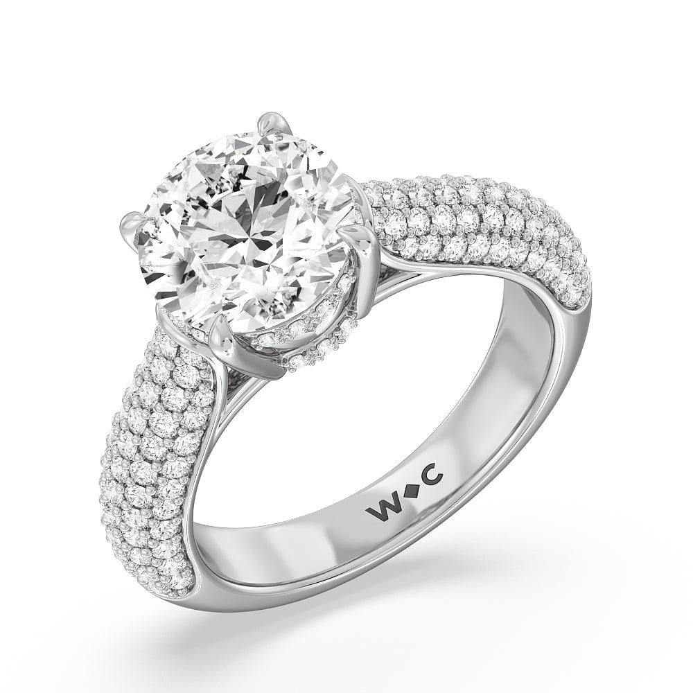 The Bleecker Ring with Round Cut Diamond in 14KT Platinum view 3
