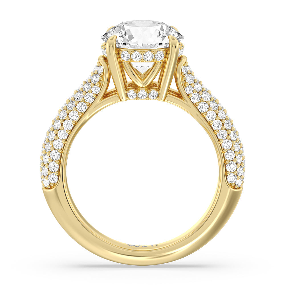 The Bleecker Ring with Round Cut Diamond in 14KT Yellow Gold view 2
