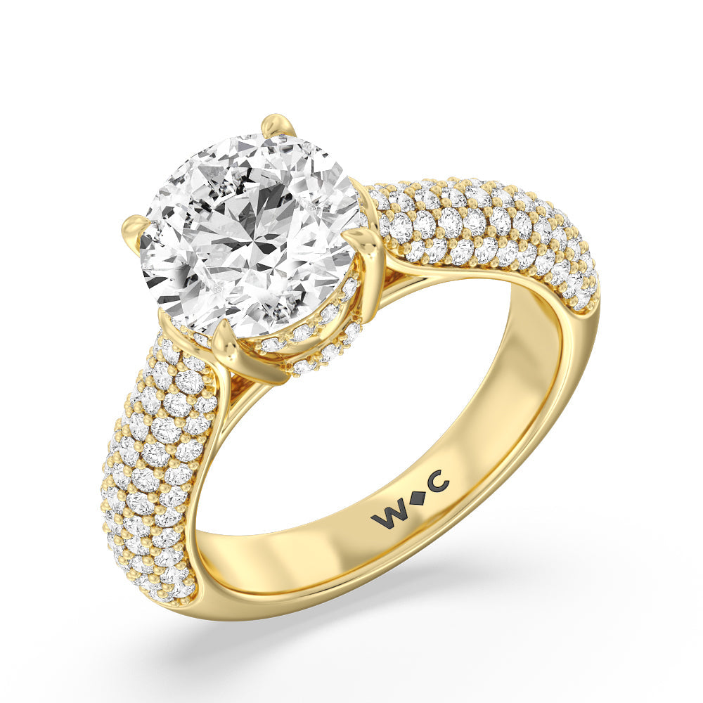 The Bleecker Ring with Round Cut Diamond in 14KT Yellow Gold view 3

