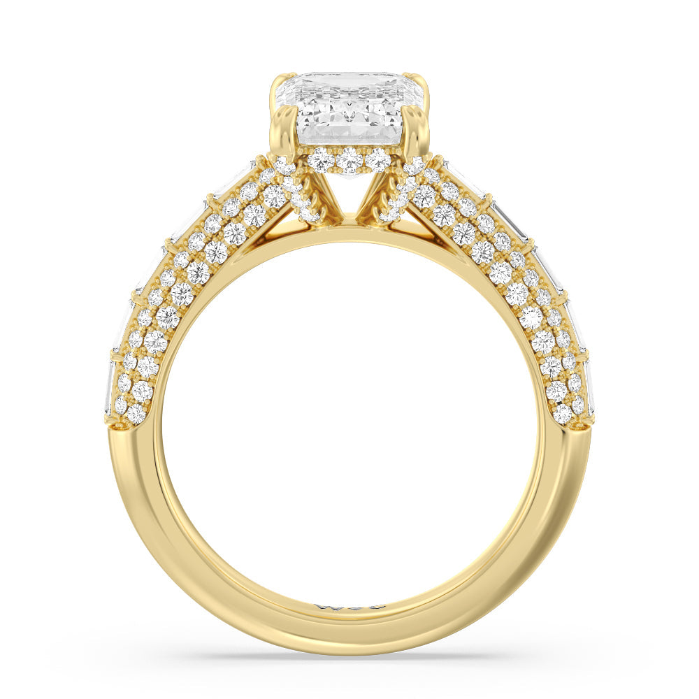 Emerald Cut The Soho Ring with Lab Grown Diamond in 14KT Yellow Gold view 2
