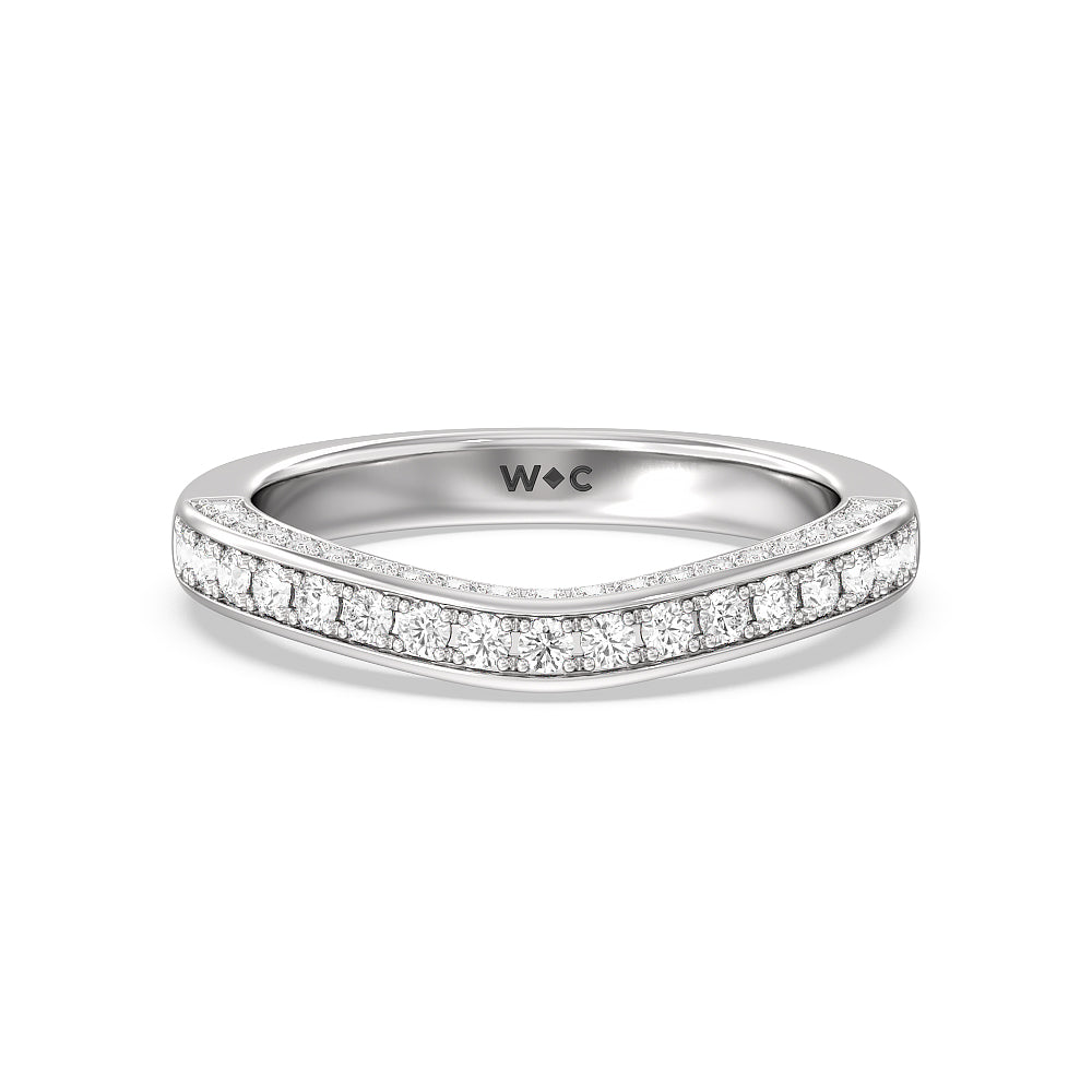 The Ludlow Band with Platinum Cut Diamond in 14KT Platinum view 1
