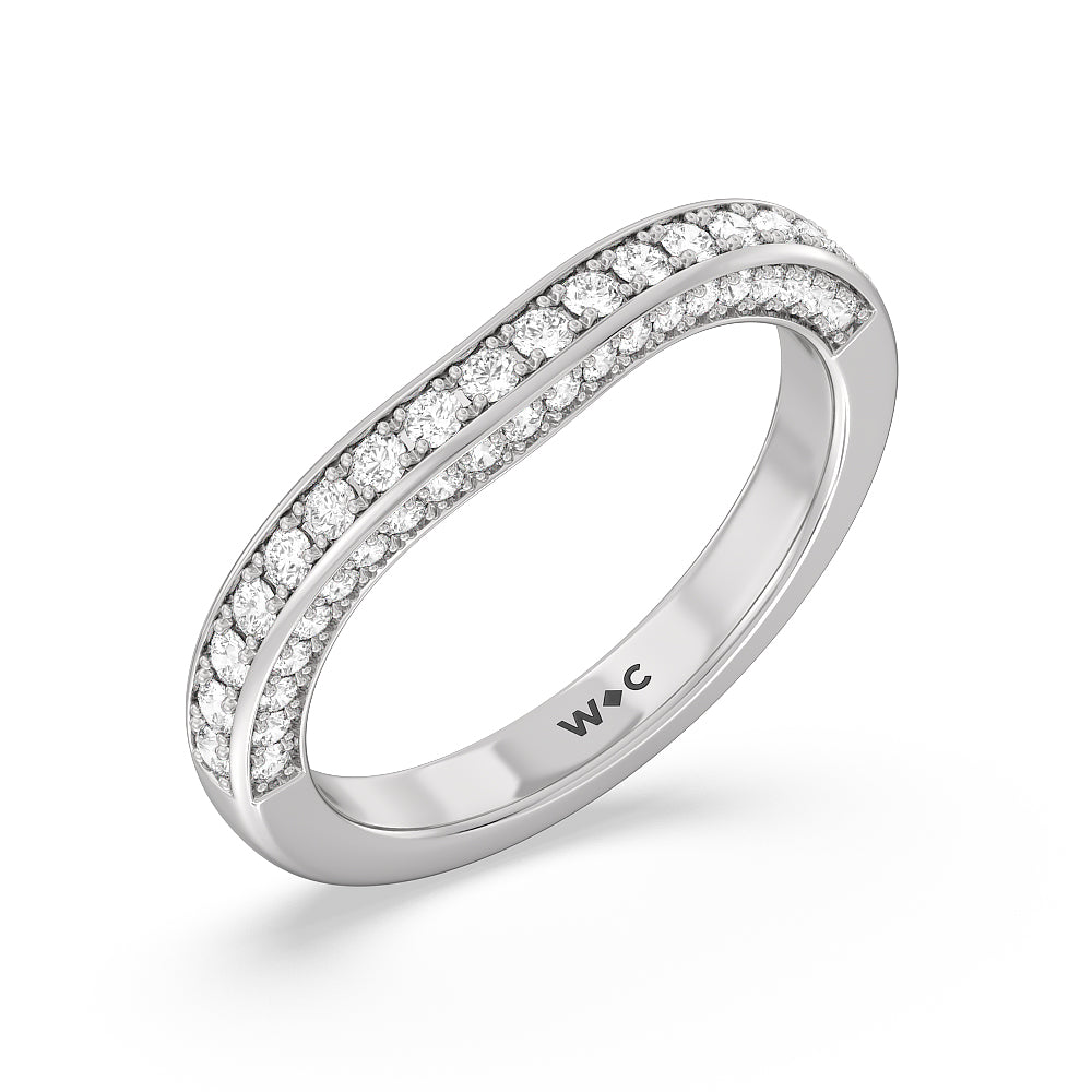 The Ludlow Band with Platinum Cut Diamond in 14KT Platinum view 3

