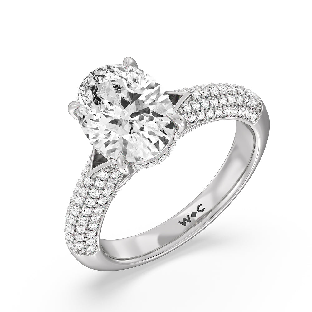 Oval Cut The Delancey Ring with Lab Grown Diamond in 14KT Platinum view 4
