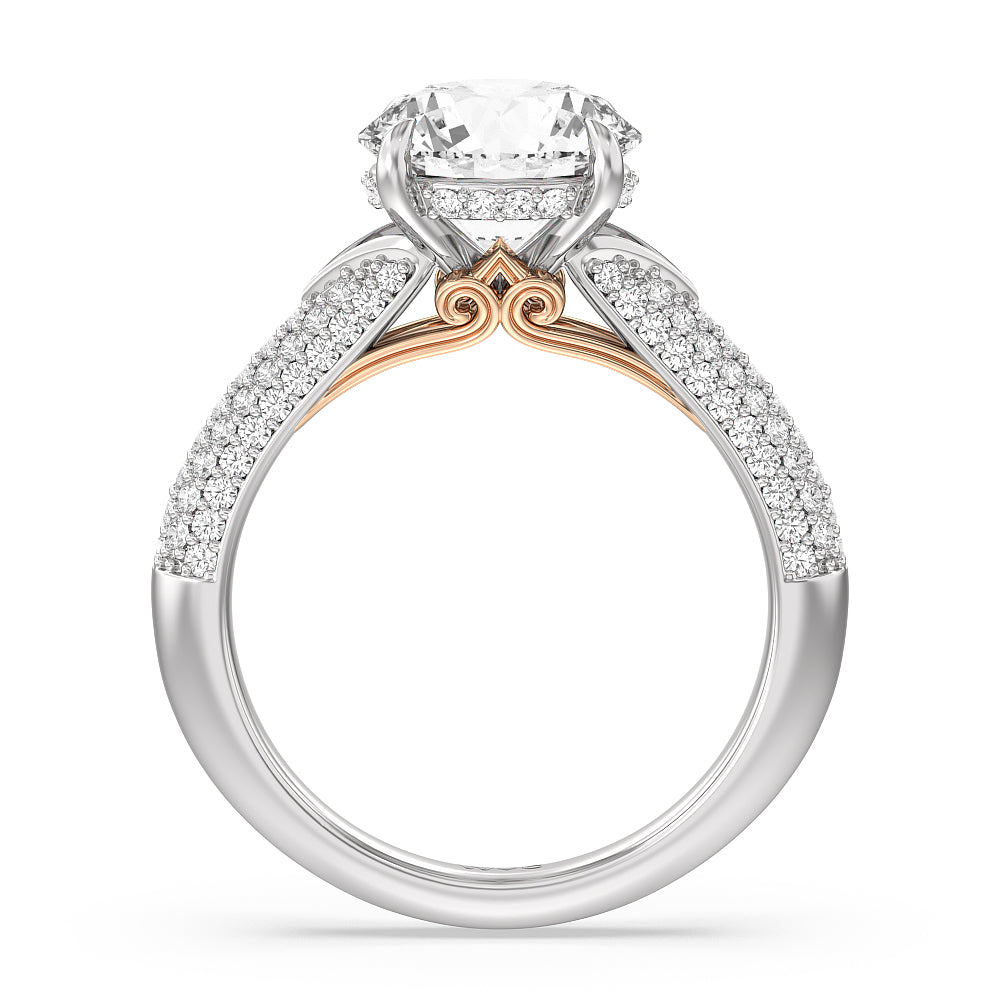 Round Cut The Delancey Ring with Lab Grown Diamond in 14KT White & Rose Gold view 3
