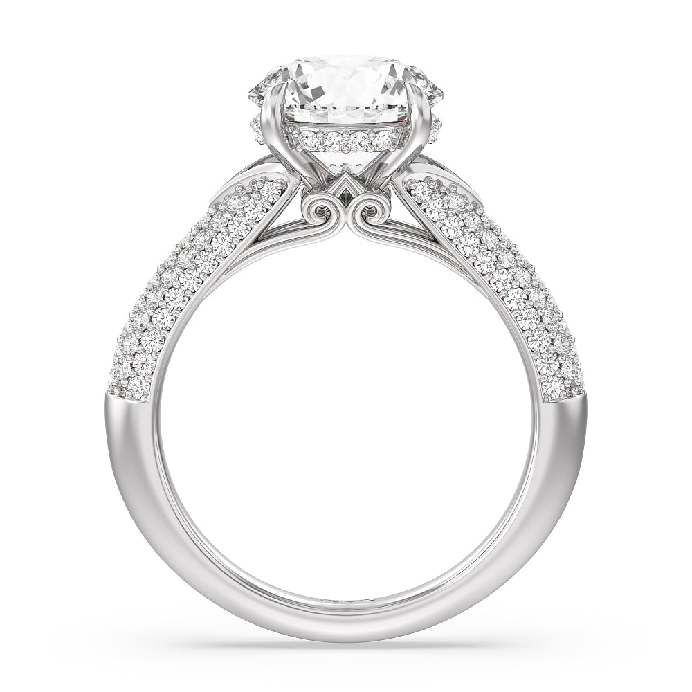 Round Cut The Delancey Ring with Lab Grown Diamond in 14KT Platinum view 3
