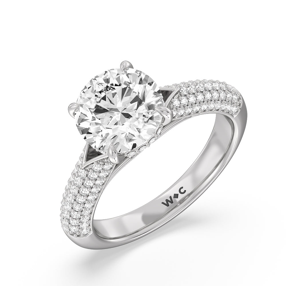 Round Cut The Delancey Ring with Lab Grown Diamond in 14KT Platinum view 4
