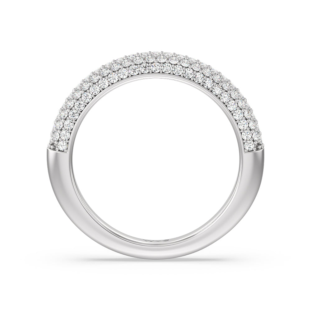 The Delancey Diamond Wedding Band with Platinum Cut Diamond in 14KT Platinum view 2
