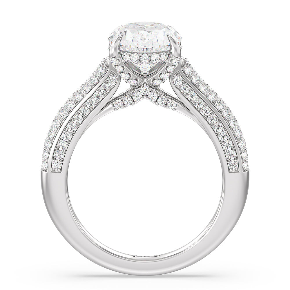 The Lafayette Ring with Oval Cut Diamond in 14KT Platinum view 2
