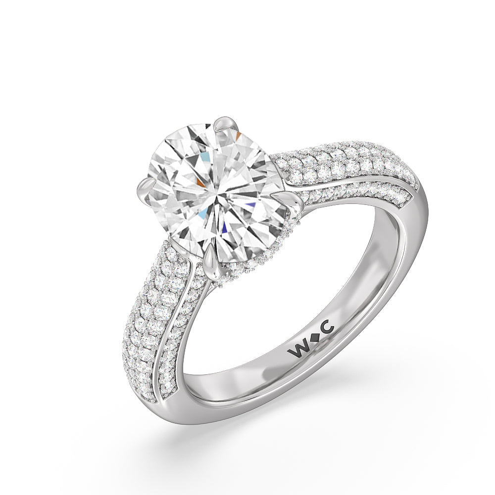 The Lafayette Ring with Oval Cut Diamond in 14KT Platinum view 3
