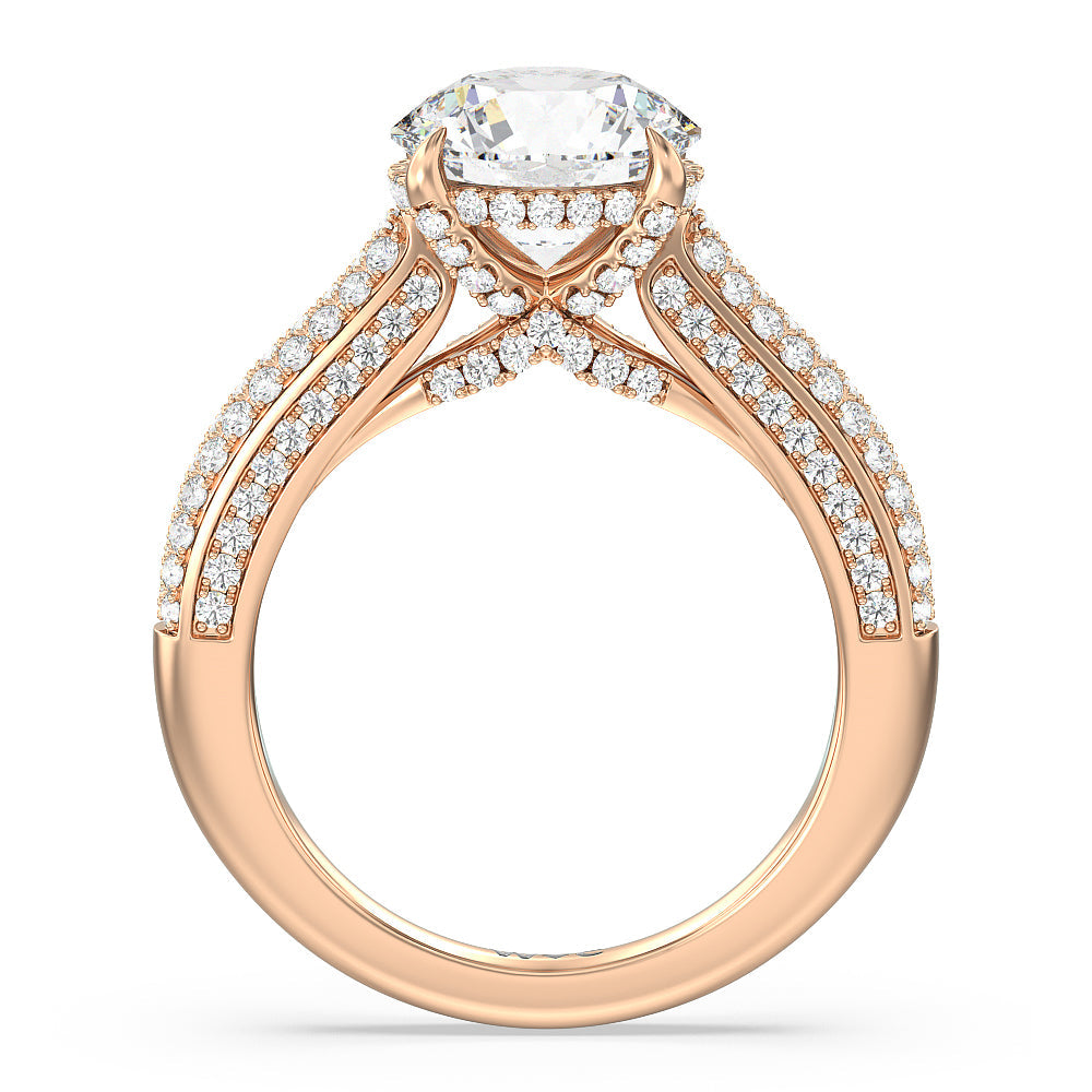 The Lafayette Ring with Round Cut Diamond in 14KT Rose Gold view 2
