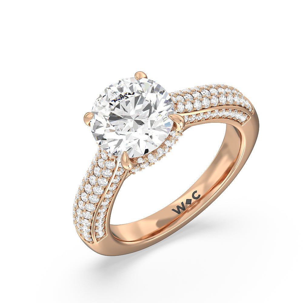 The Lafayette Ring with Round Cut Diamond in 14KT Rose Gold view 3

