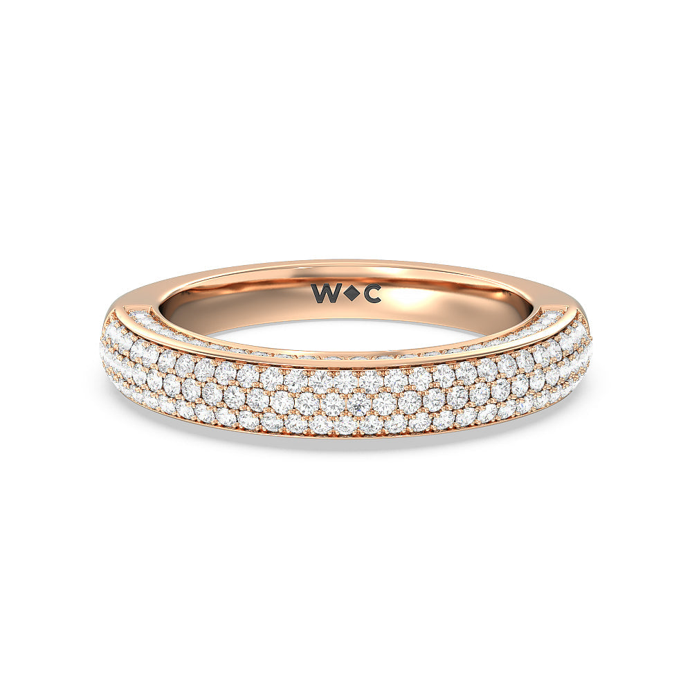 The Lafayette Diamond Wedding Band with 18KT Rose Gold Cut Diamond in 14KT Rose Gold view 1
