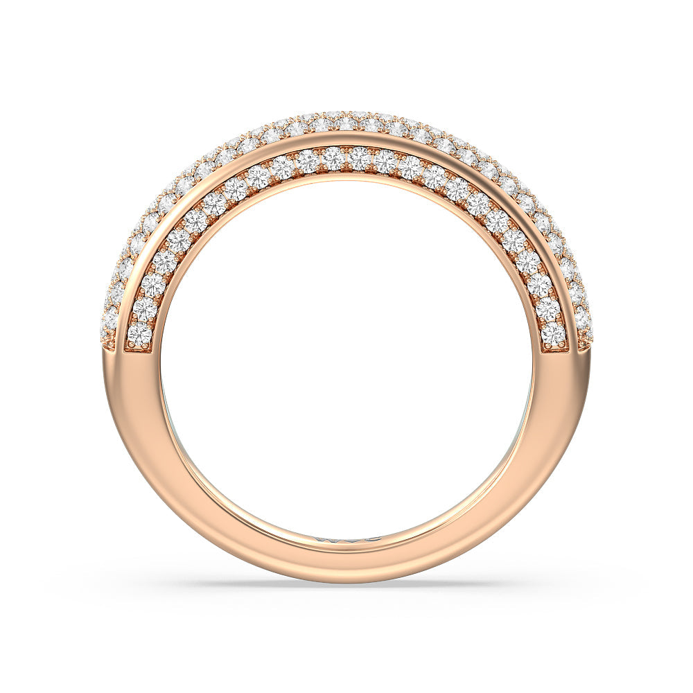 The Lafayette Diamond Wedding Band with 18KT Rose Gold Cut Diamond in 14KT Rose Gold view 2
