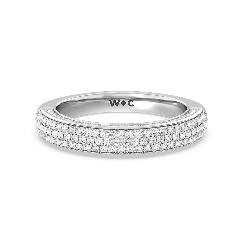 The Lafayette Diamond Wedding Band with Platinum Cut Diamond in 14KT Platinum view 1
