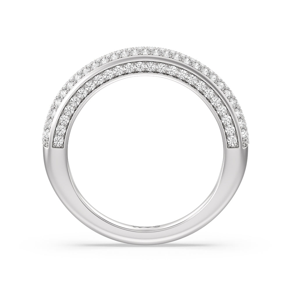 The Lafayette Diamond Wedding Band with Platinum Cut Diamond in 14KT Platinum view 2
