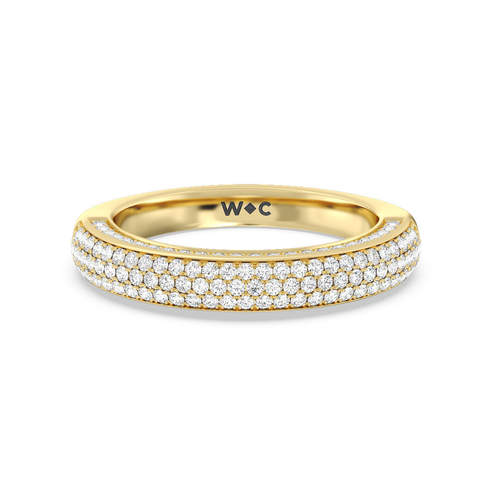 The Lafayette Diamond Wedding Band with 18KT Yellow Gold Cut Diamond in 14KT Yellow Gold view 1
