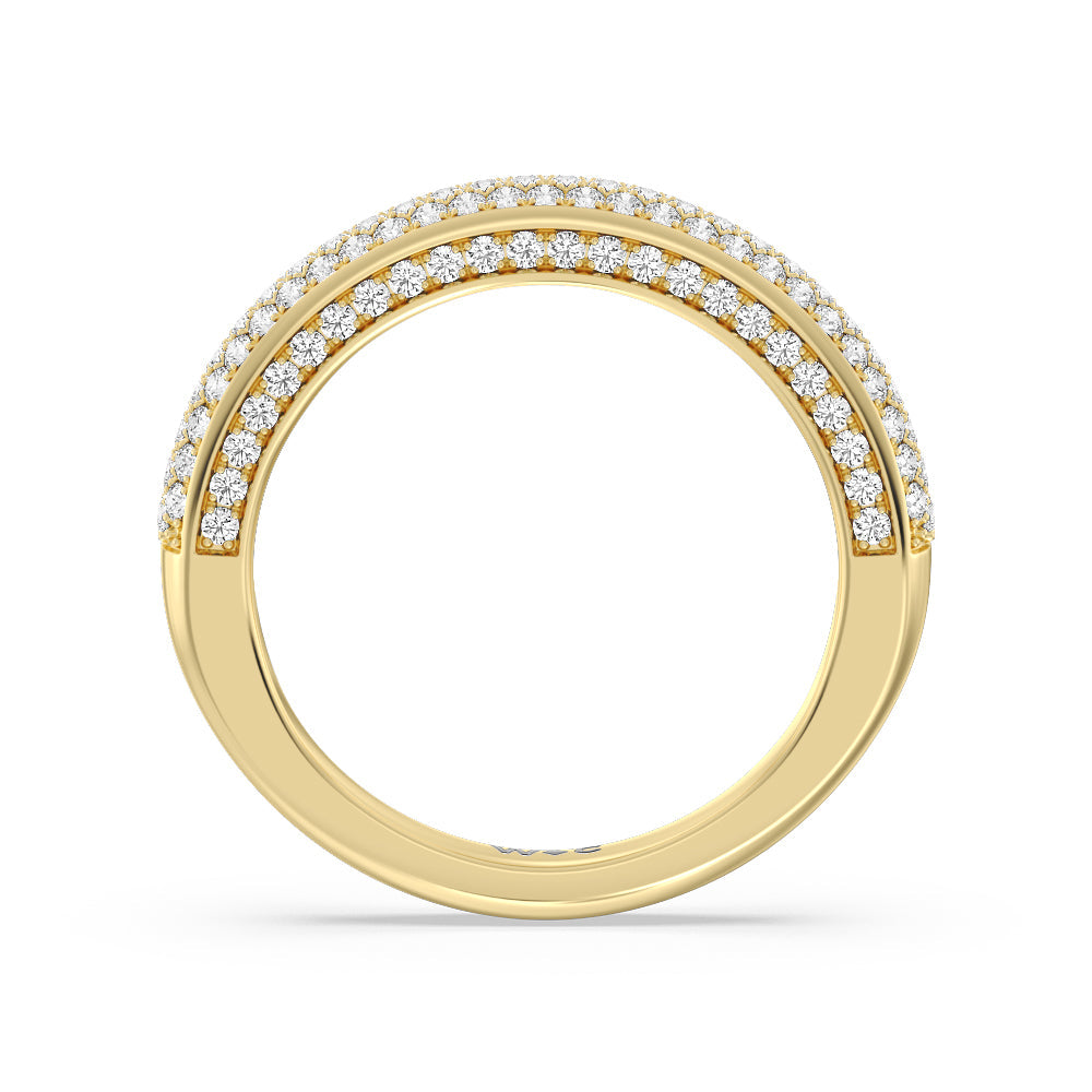 The Lafayette Diamond Wedding Band with 18KT Yellow Gold Cut Diamond in 14KT Yellow Gold view 2
