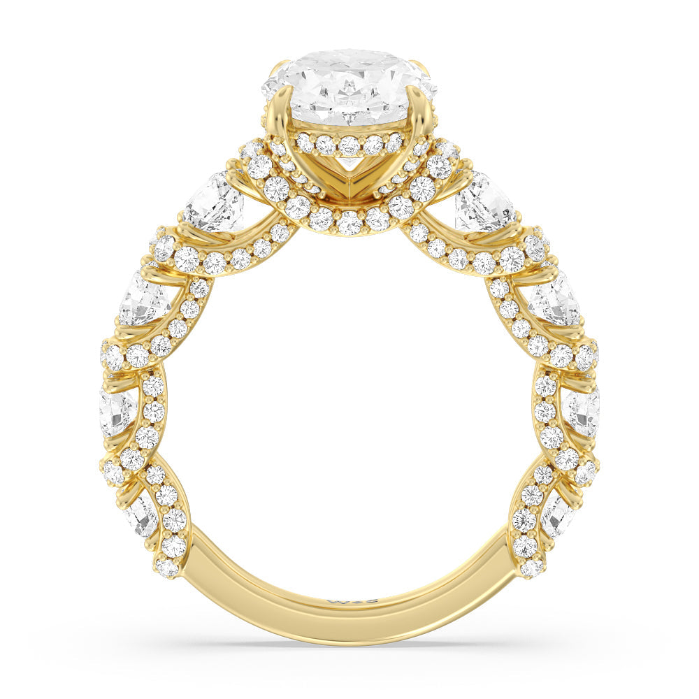 The Fulton Ring with Oval Cut Diamond in 14KT Yellow Gold view 3
