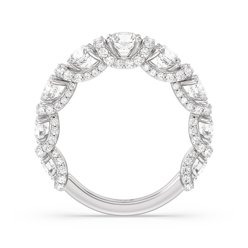 The Fulton Band with Platinum Cut Diamond in 14KT Platinum view 2
