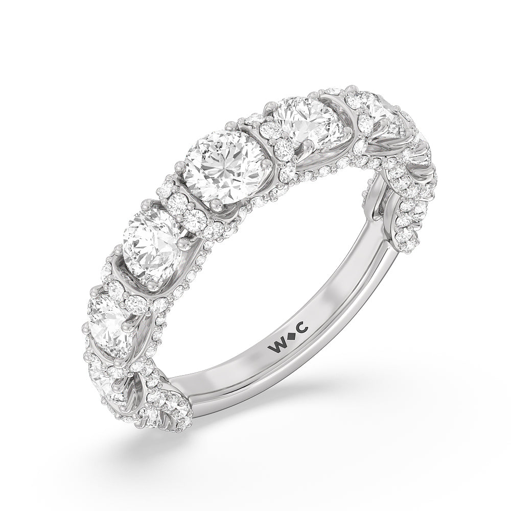 The Fulton Band with Platinum Cut Diamond in 14KT Platinum view 4
