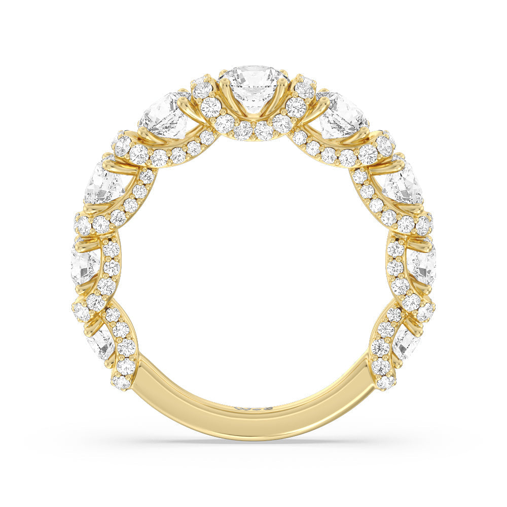 The Fulton Band with 18KT Yellow Gold Cut Diamond in 14KT Yellow Gold view 2
