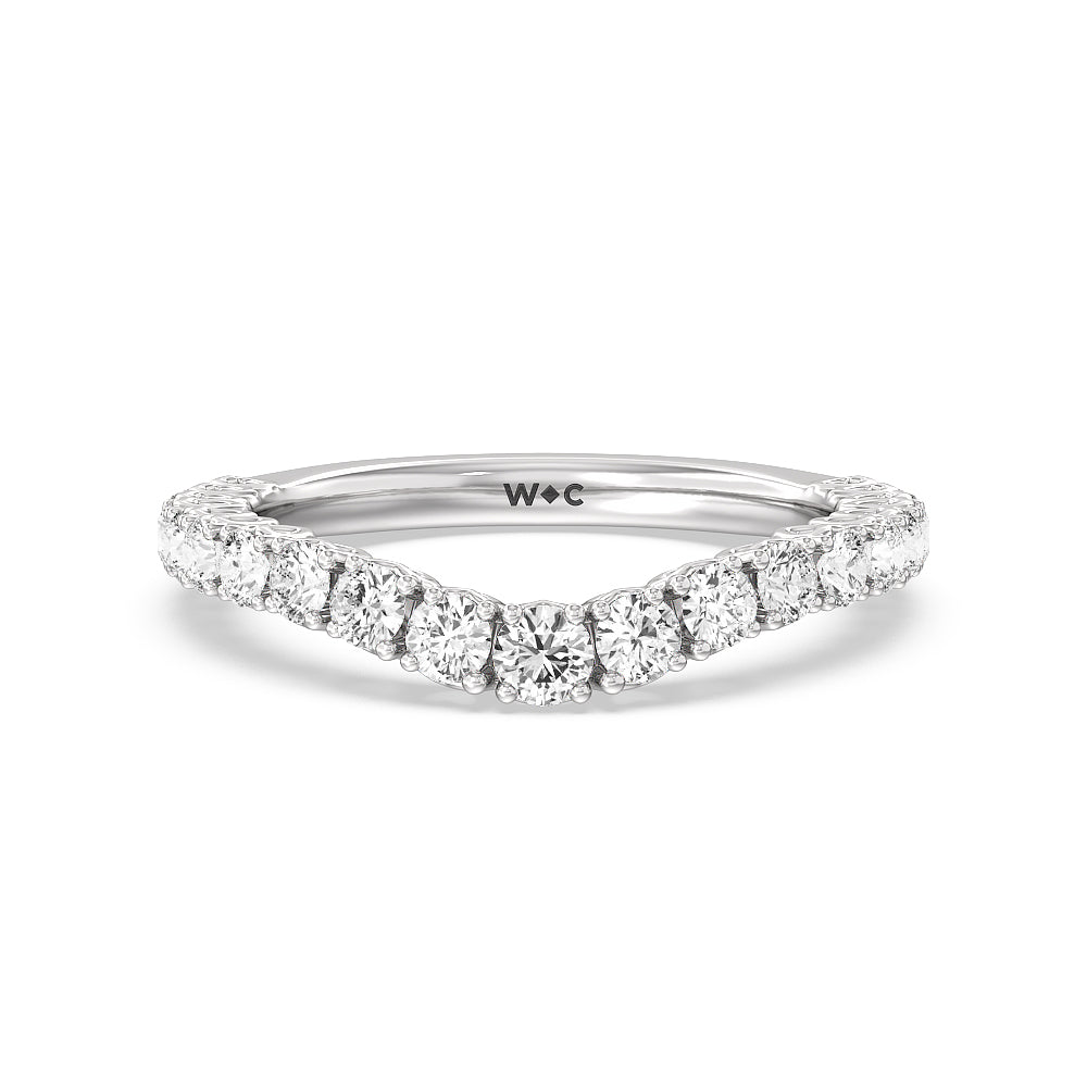 The Uptown Band with Platinum Cut Diamond in 14KT Platinum view 1
