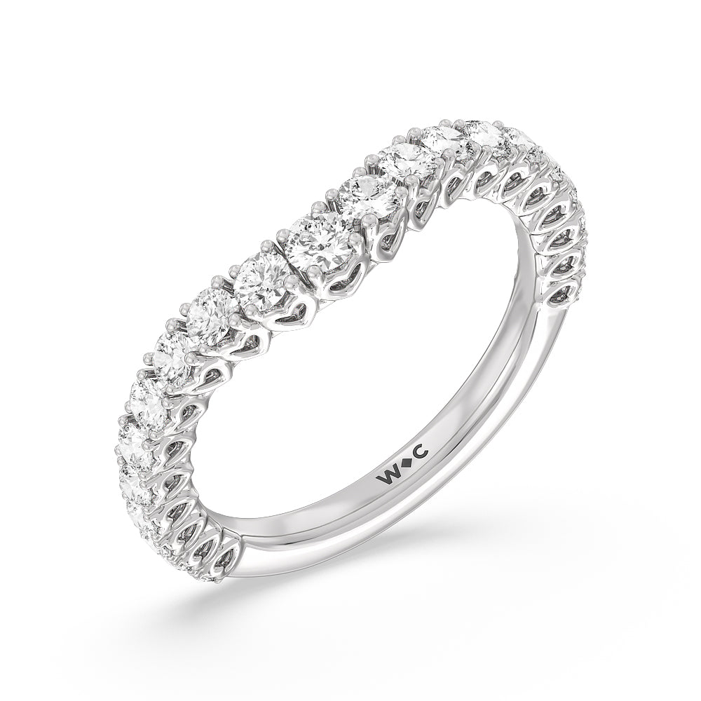 The Uptown Band with Platinum Cut Diamond in 14KT Platinum view 4
