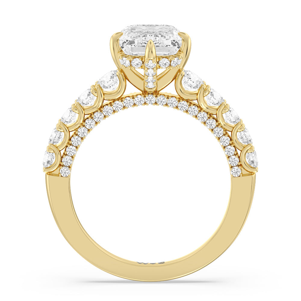 The Fifth Avenue Ring with Emerald Cut Diamond in 14KT Yellow Gold view 2
