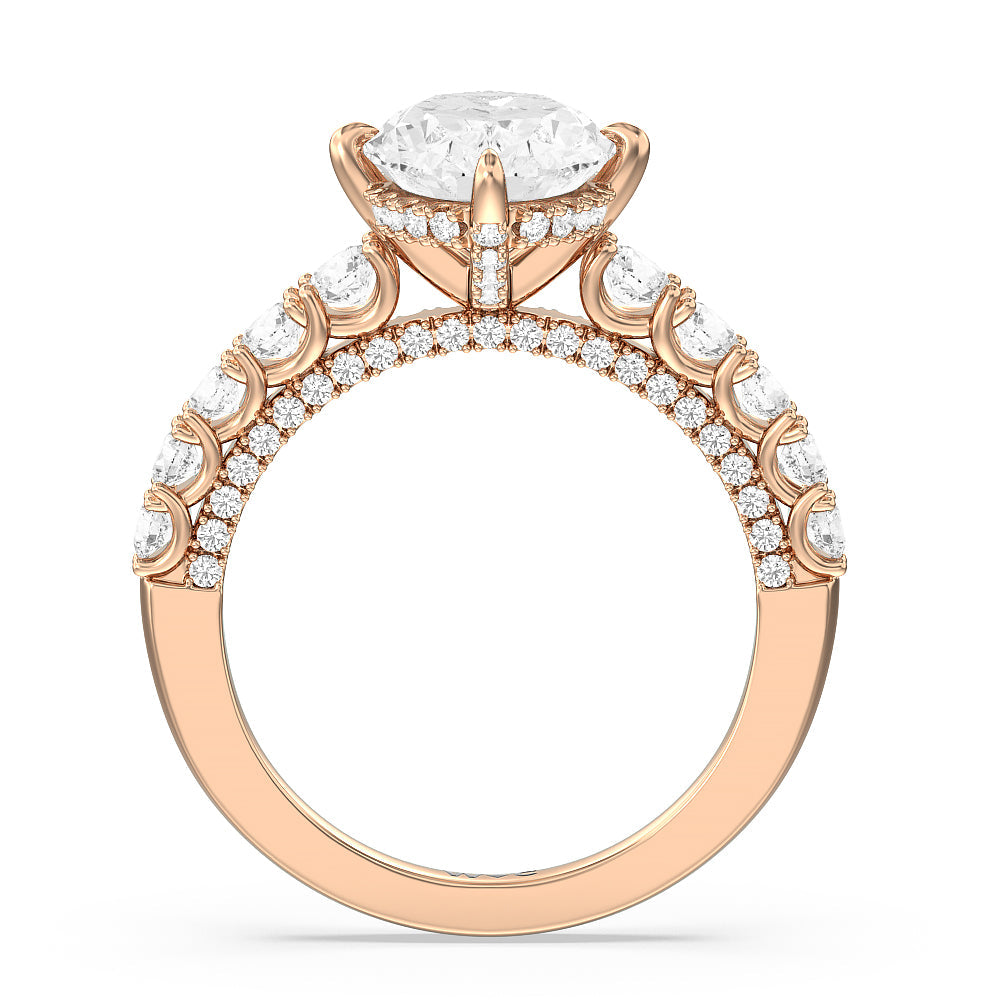The Fifth Avenue Ring with Oval Cut Diamond in 14KT Rose Gold view 2
