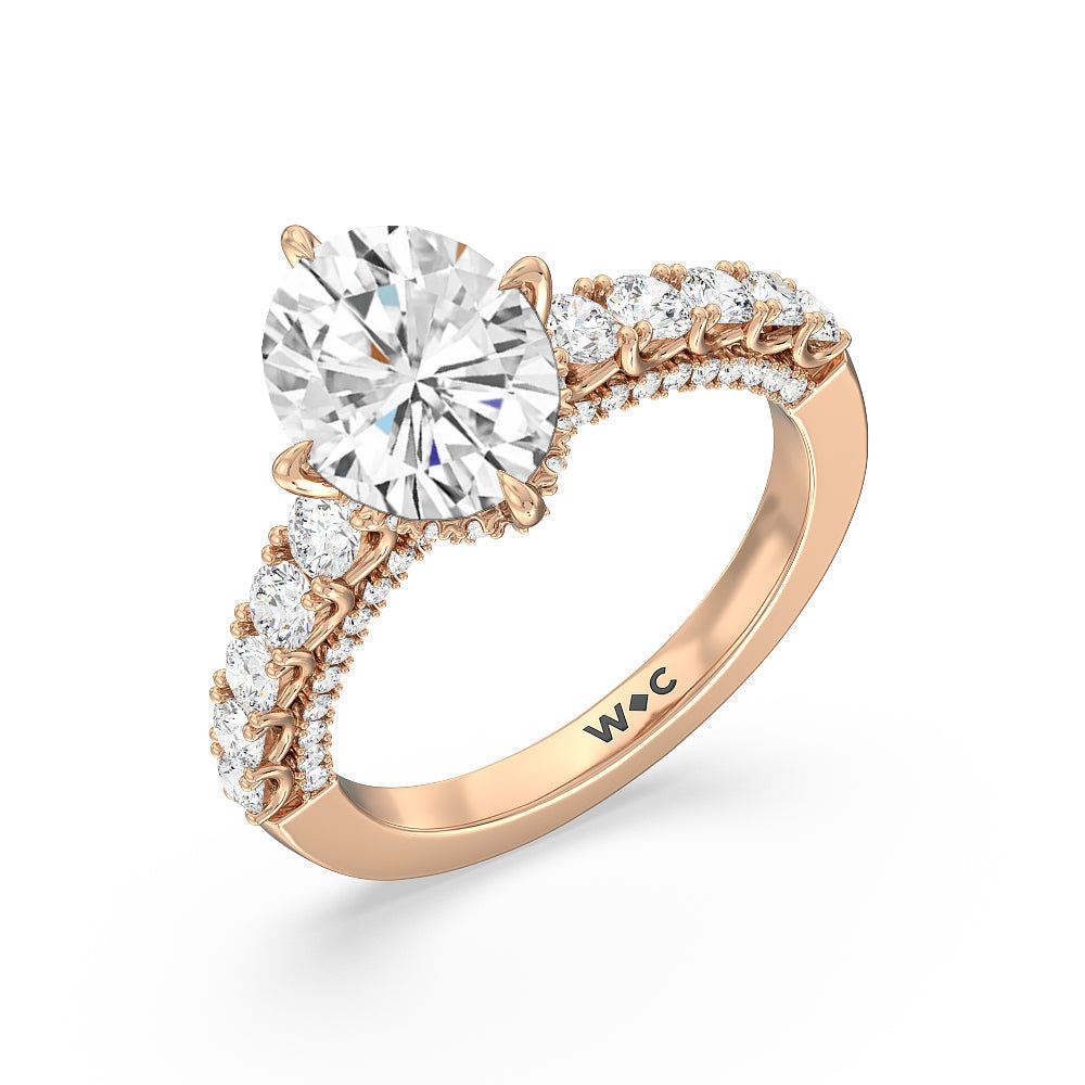The Fifth Avenue Ring with Oval Cut Diamond in 14KT Rose Gold view 3
