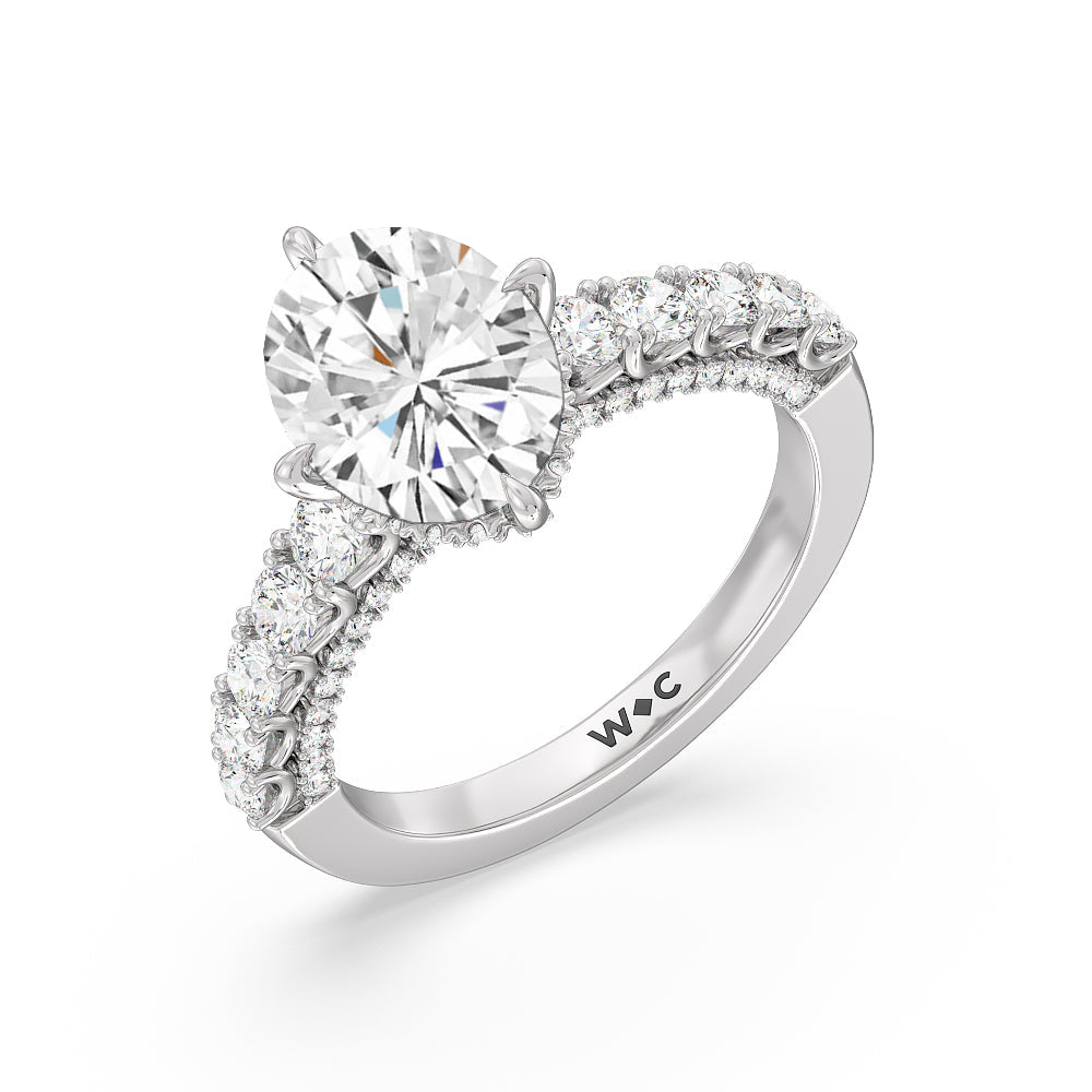 The Fifth Avenue Ring with Oval Cut Diamond in 14KT Platinum view 3
