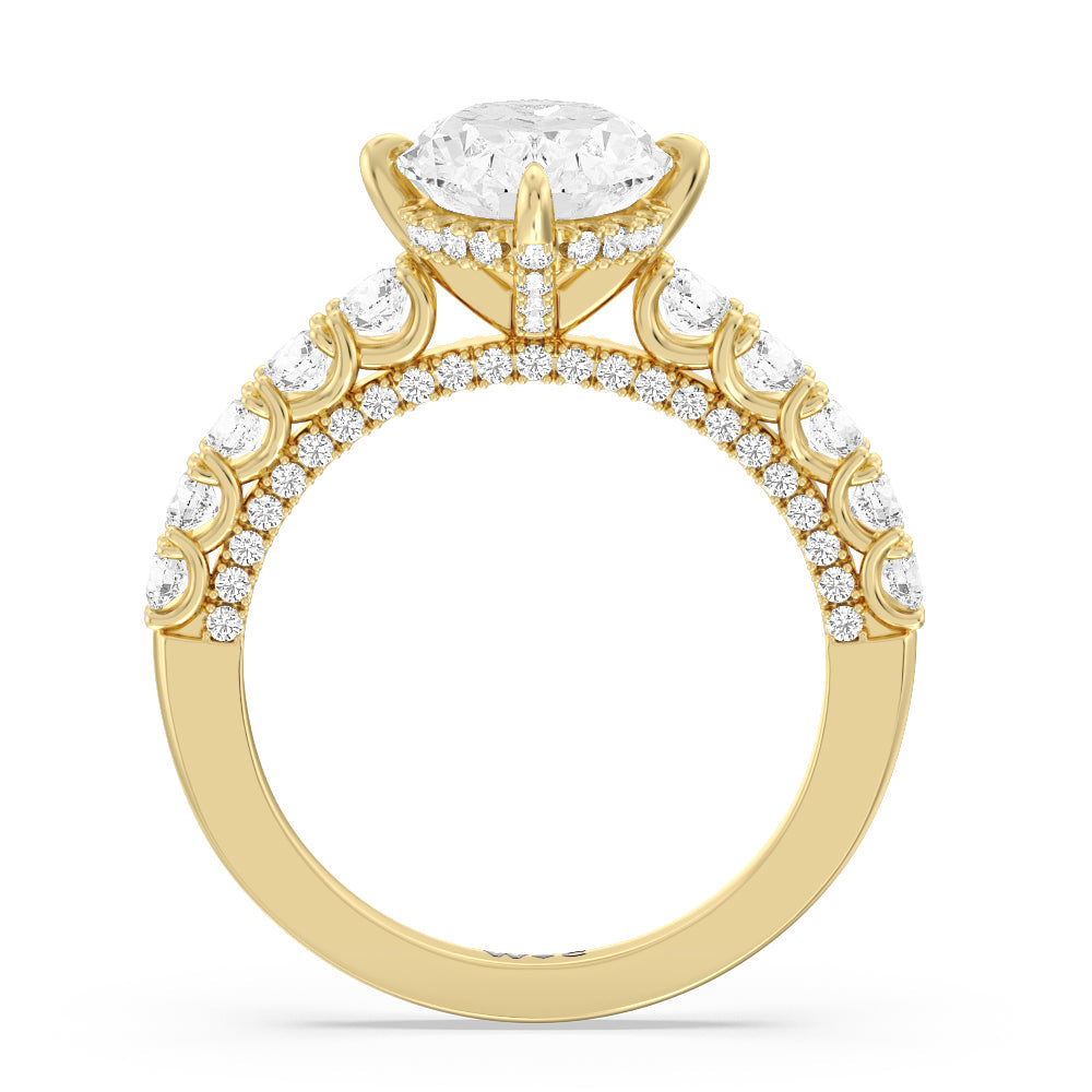 The Fifth Avenue Ring with Oval Cut Diamond in 14KT Yellow Gold view 2
