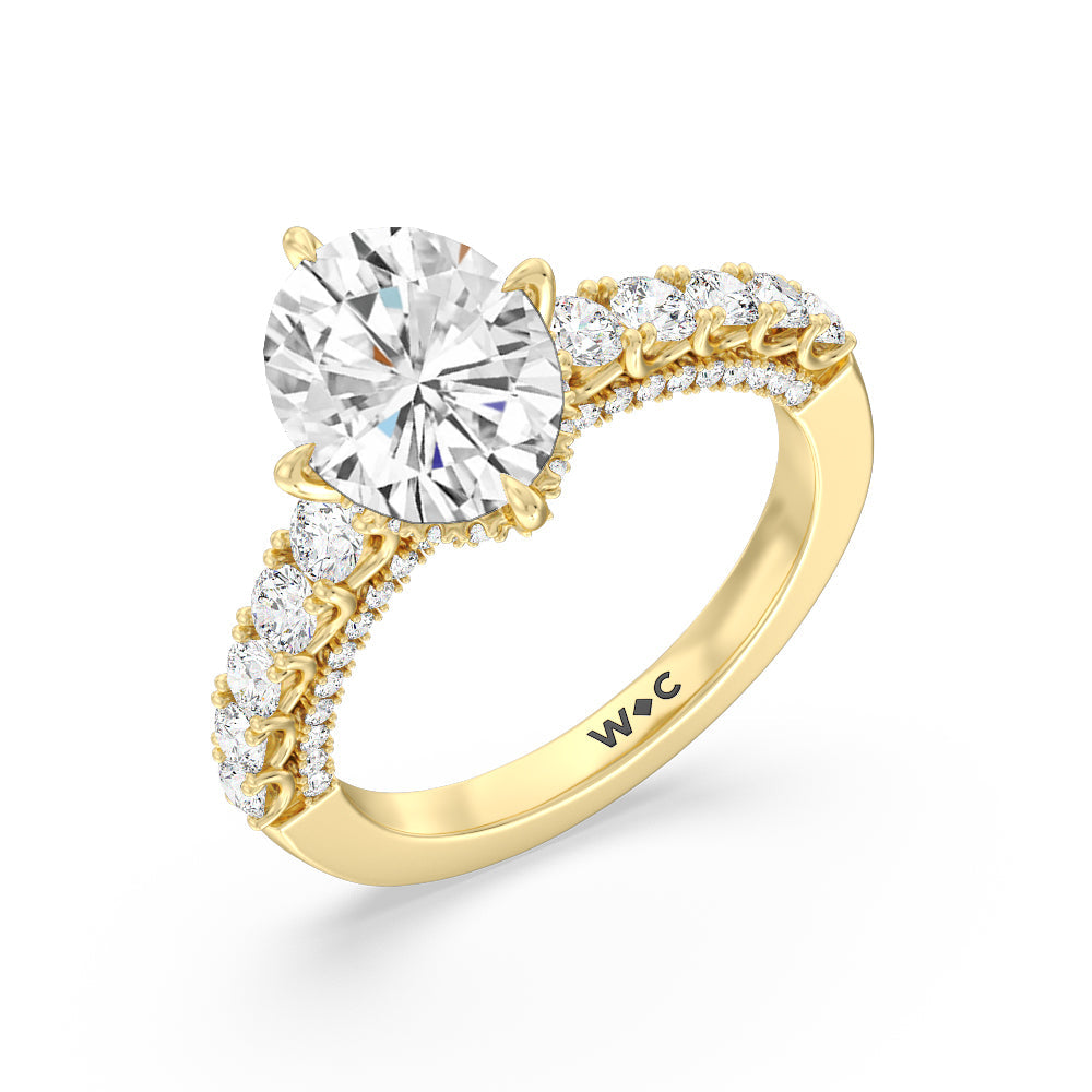 The Fifth Avenue Ring with Oval Cut Diamond in 14KT Yellow Gold view 3
