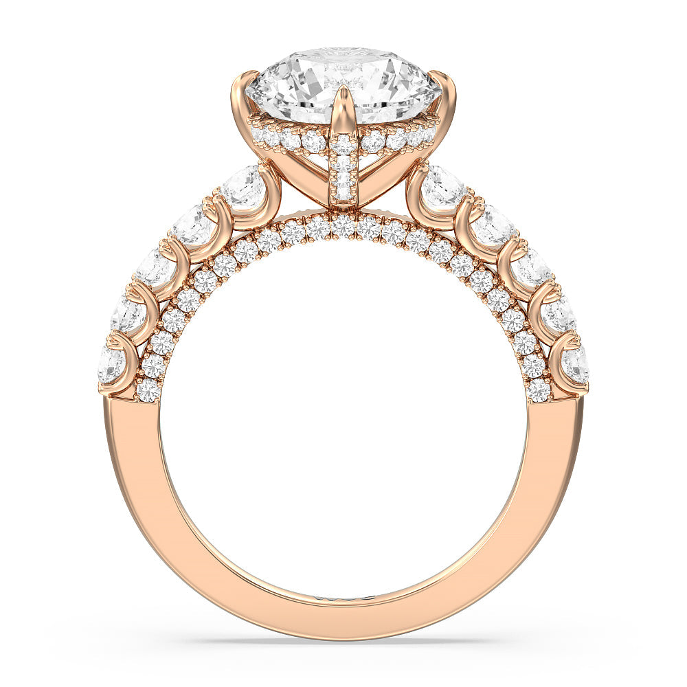 The Fifth Avenue Ring with Round Cut Diamond in 14KT Rose Gold view 2
