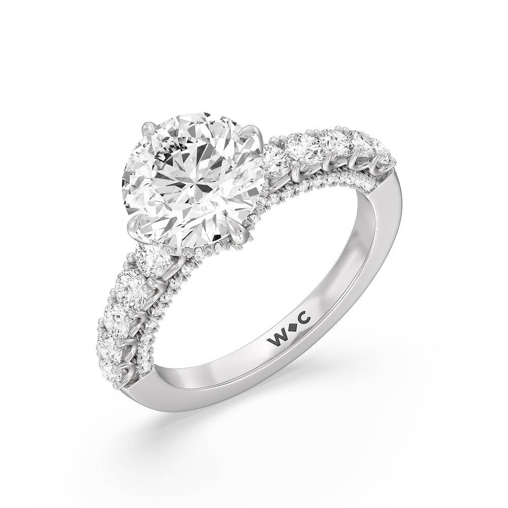 The Fifth Avenue Ring with Round Cut Diamond in 14KT Platinum view 3
