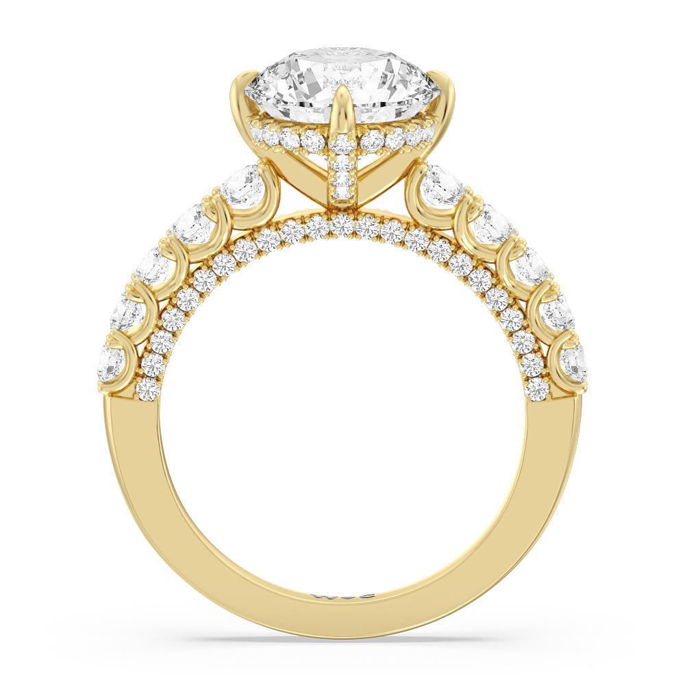 The Fifth Avenue Ring with Round Cut Diamond in 14KT Yellow Gold view 2
