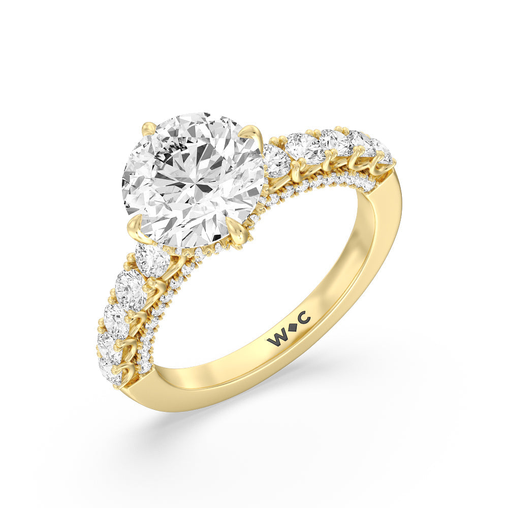 The Fifth Avenue Ring with Round Cut Diamond in 14KT Yellow Gold view 3
