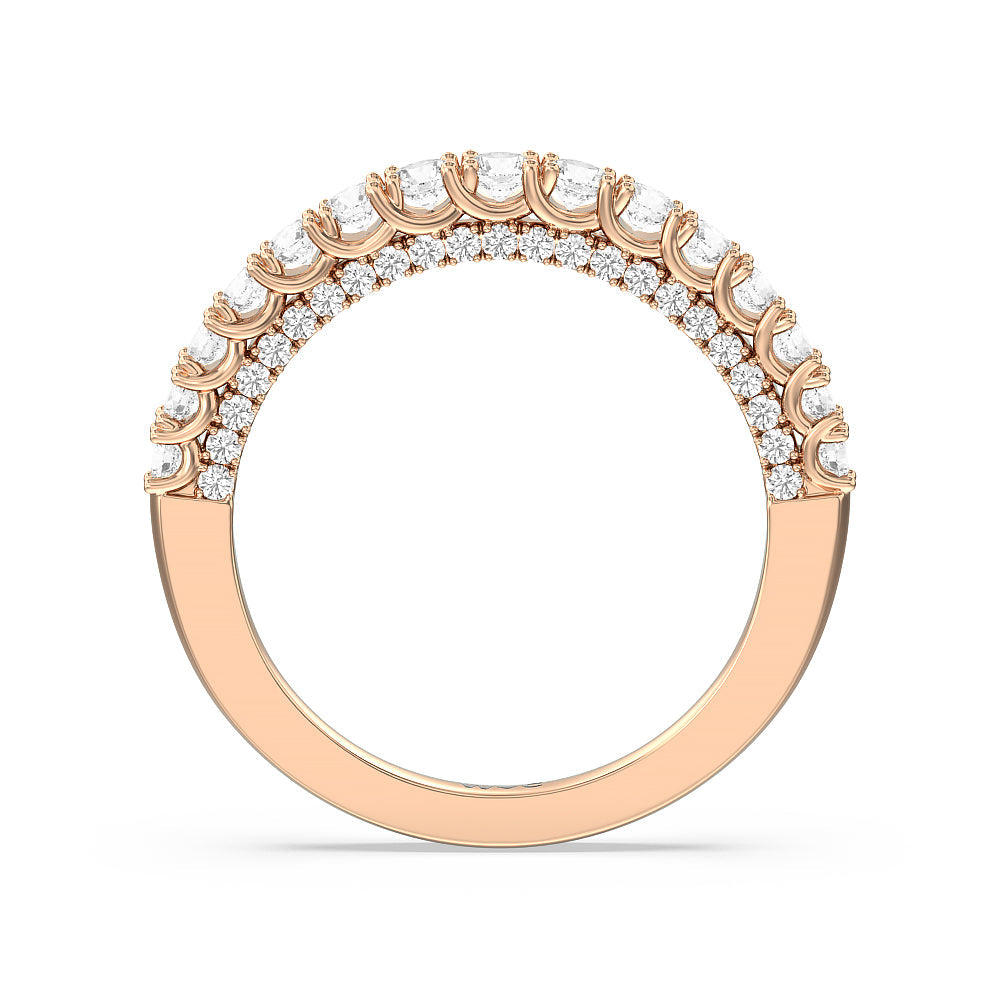 The Fifth Avenue Band with 18KT Rose Gold Cut Diamond in 14KT Rose Gold view 2
