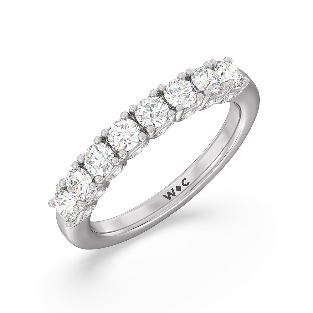 The Broadway Diamond Band with Platinum Cut Diamond in 14KT Platinum view 3
