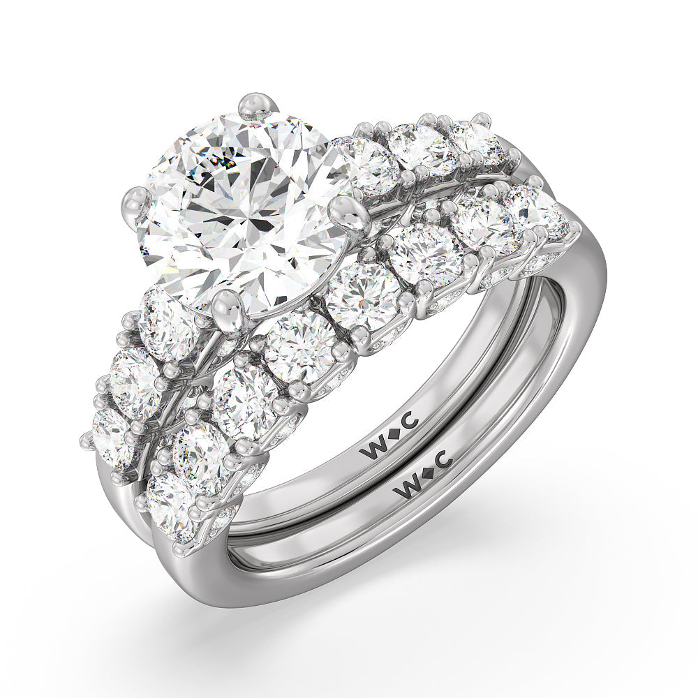 The Broadway Diamond Band with Platinum Cut Diamond in 14KT Platinum view 4
