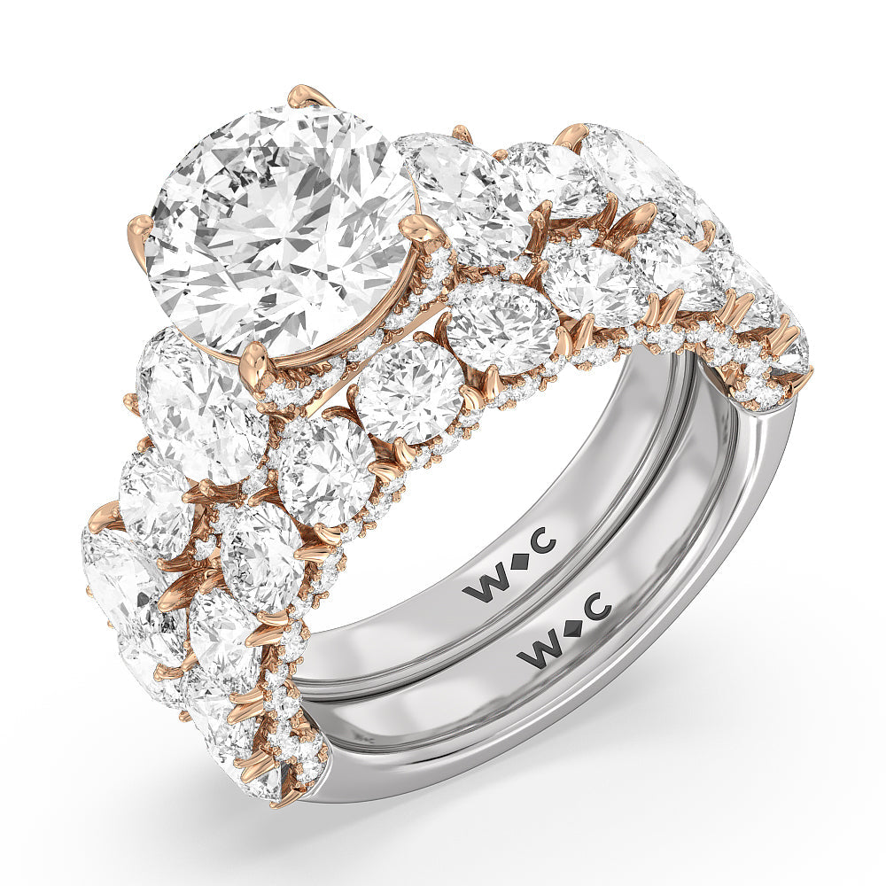 The Madison Avenue Diamond Band with 18KT White & Rose Gold Cut Diamond in 14KT White & Rose Gold view 4
