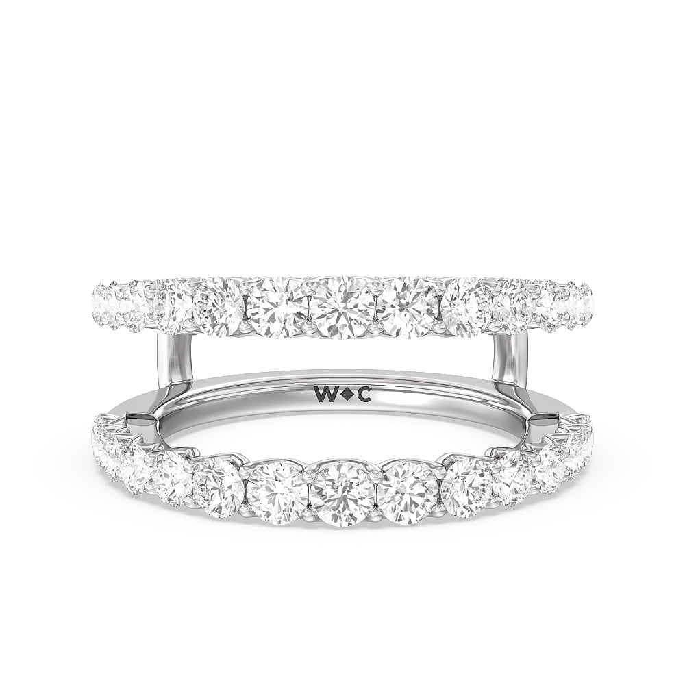 The Astor Diamond Wedding Band with Platinum Cut Diamond in 14KT Platinum view 1
