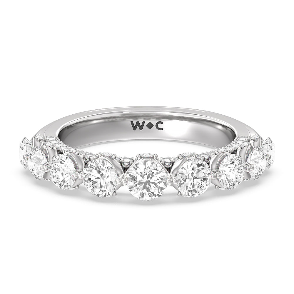 The St. Regis Band with Platinum Cut Diamond in 14KT Platinum view 1
