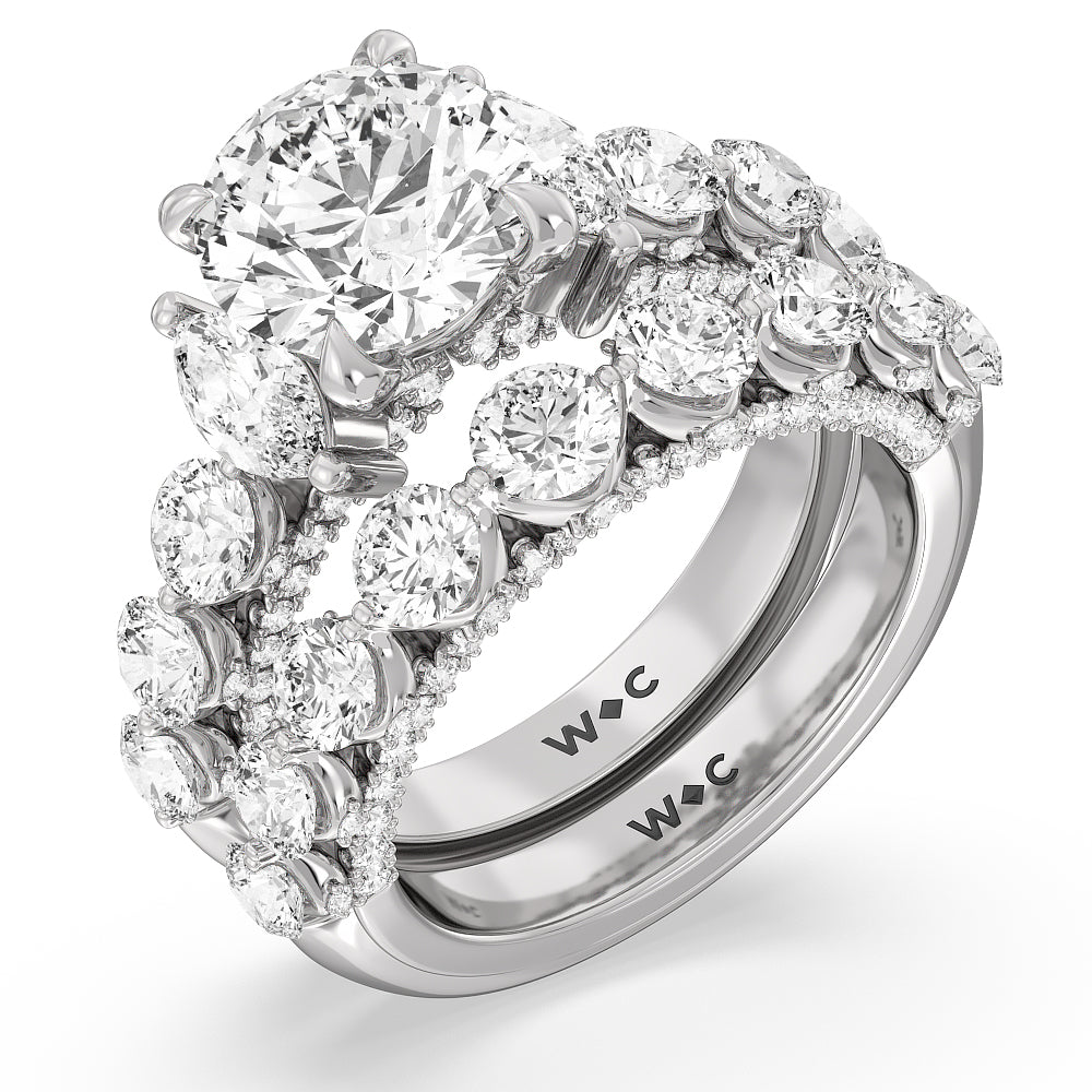 The St. Regis Band with Platinum Cut Diamond in 14KT Platinum view 3
