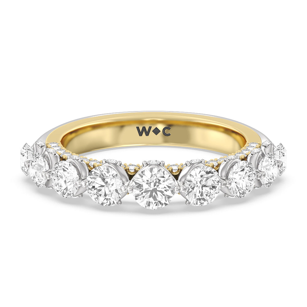 The St. Regis Band with 18KT White & Yellow Gold Cut Diamond in 14KT White & Yellow Gold view 1
