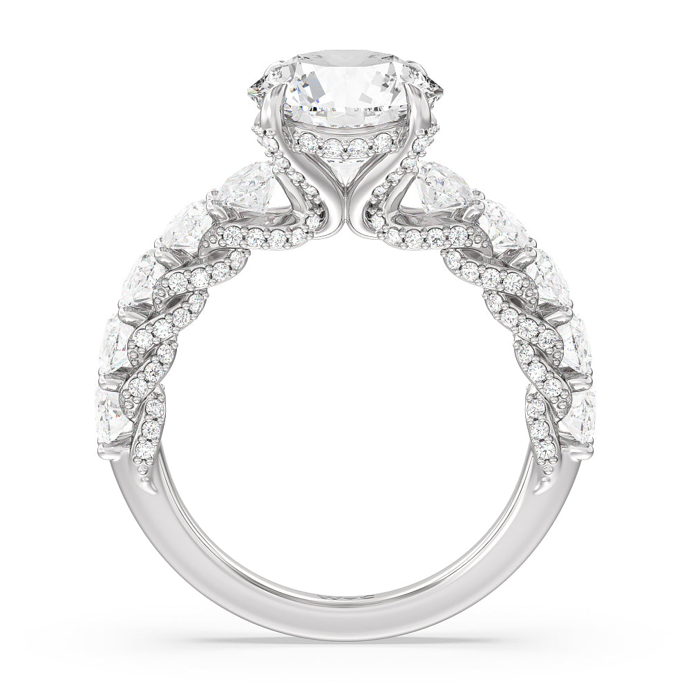 The Roosevelt Ring with Round Cut Diamond in 14KT Platinum view 3
