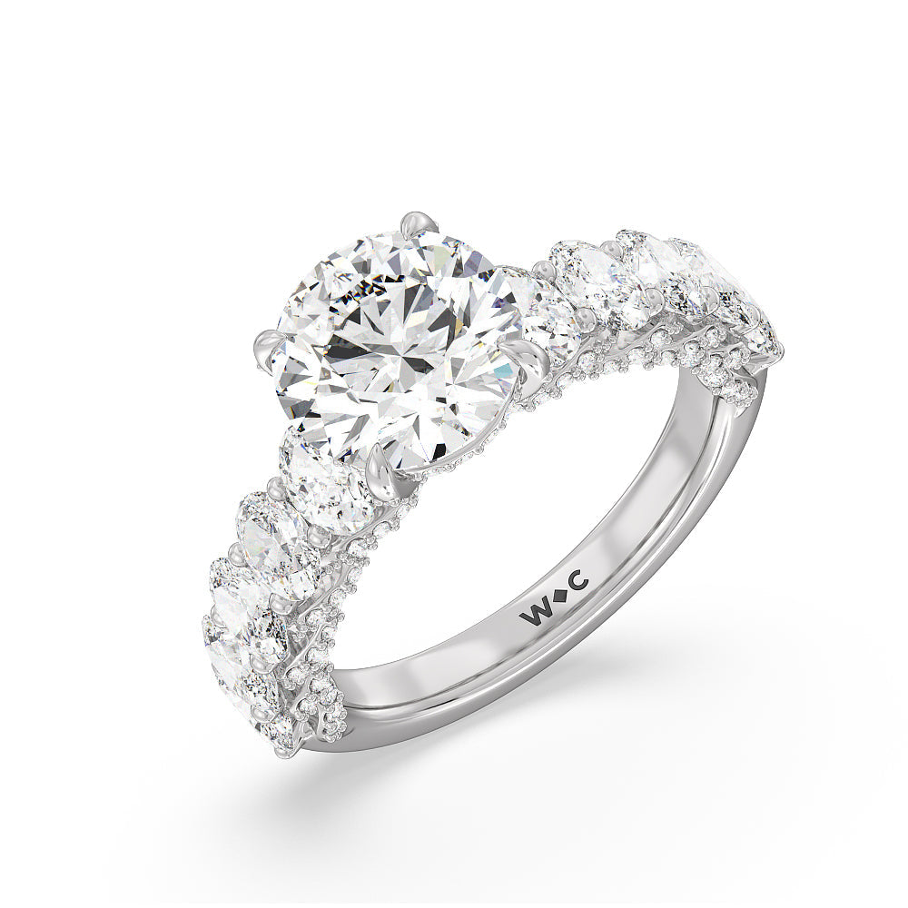 The Roosevelt Ring with Round Cut Diamond in 14KT Platinum view 4
